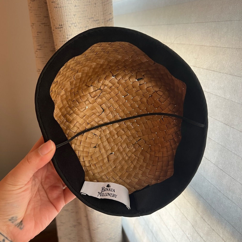Pill Box Straw Hat By Binata Millinery - Picture 3 of 6